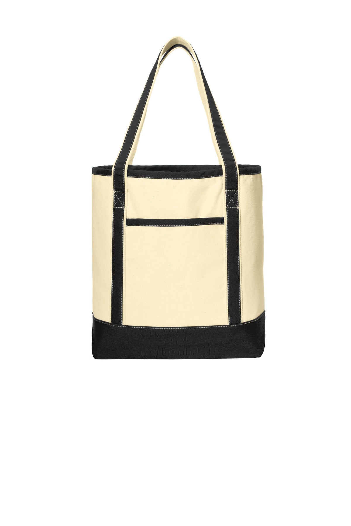 Port Authority Large Cotton Canvas Tote. BG413 - Natural/ Black