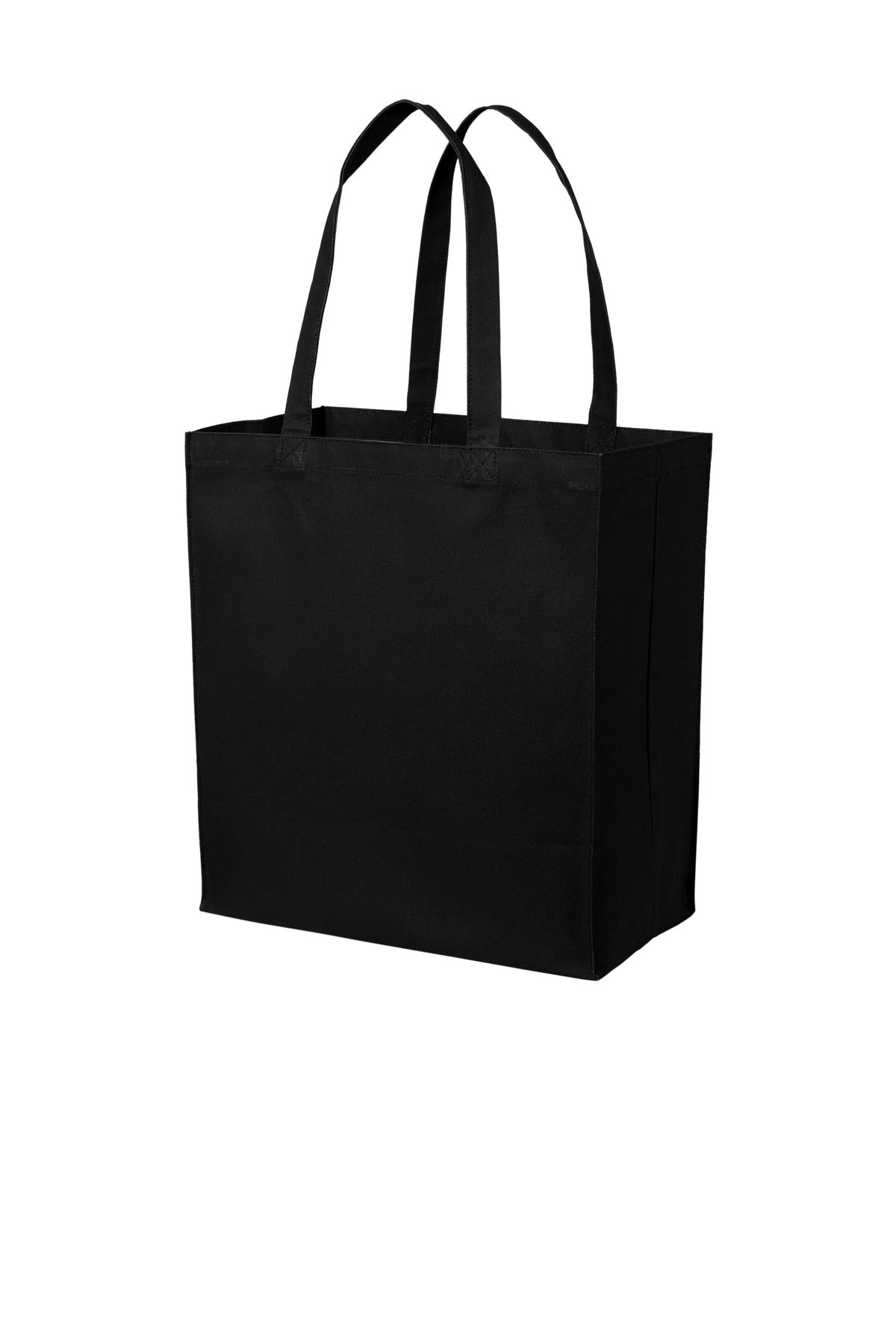 Port Authority Cotton Canvas Over-the-Shoulder Tote BG426 - Deep Black