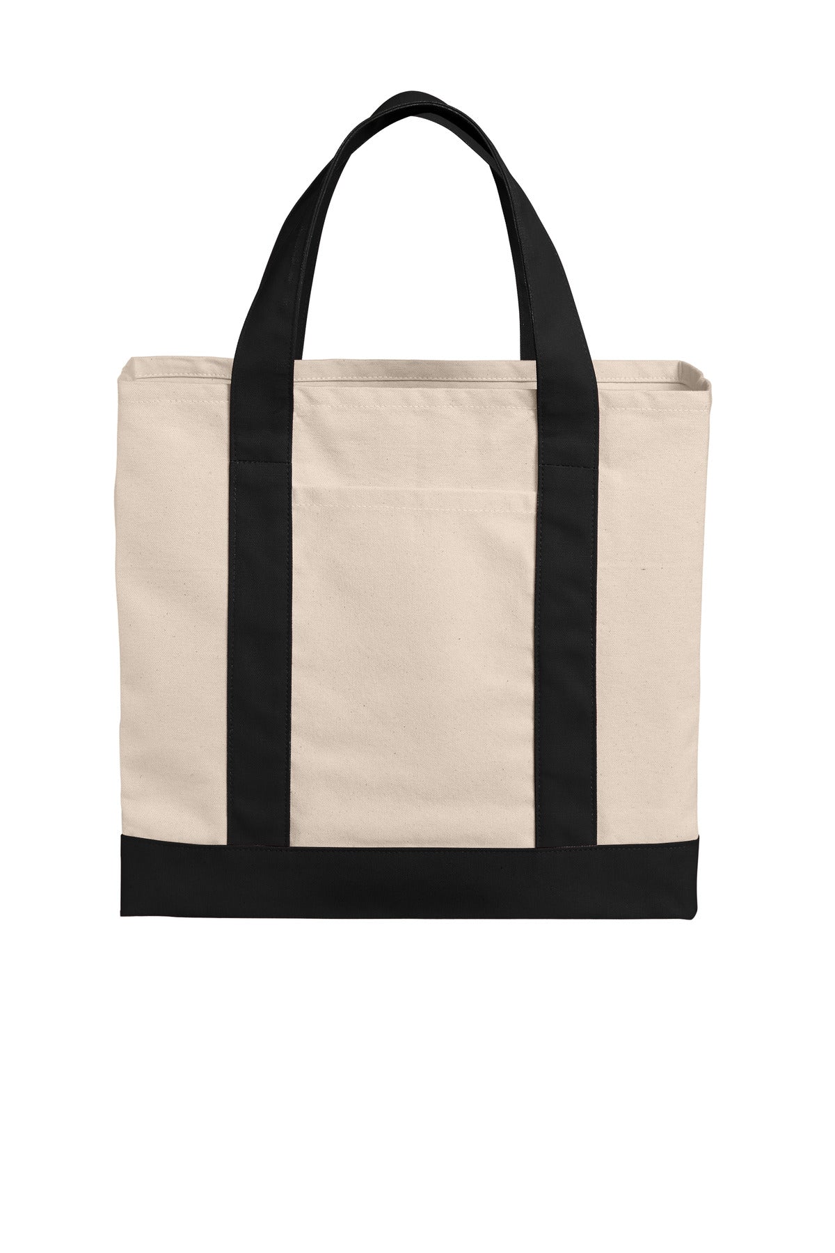 Port Authority Cotton Canvas Two-Tone Tote BG429 - Natural/ Deep Black