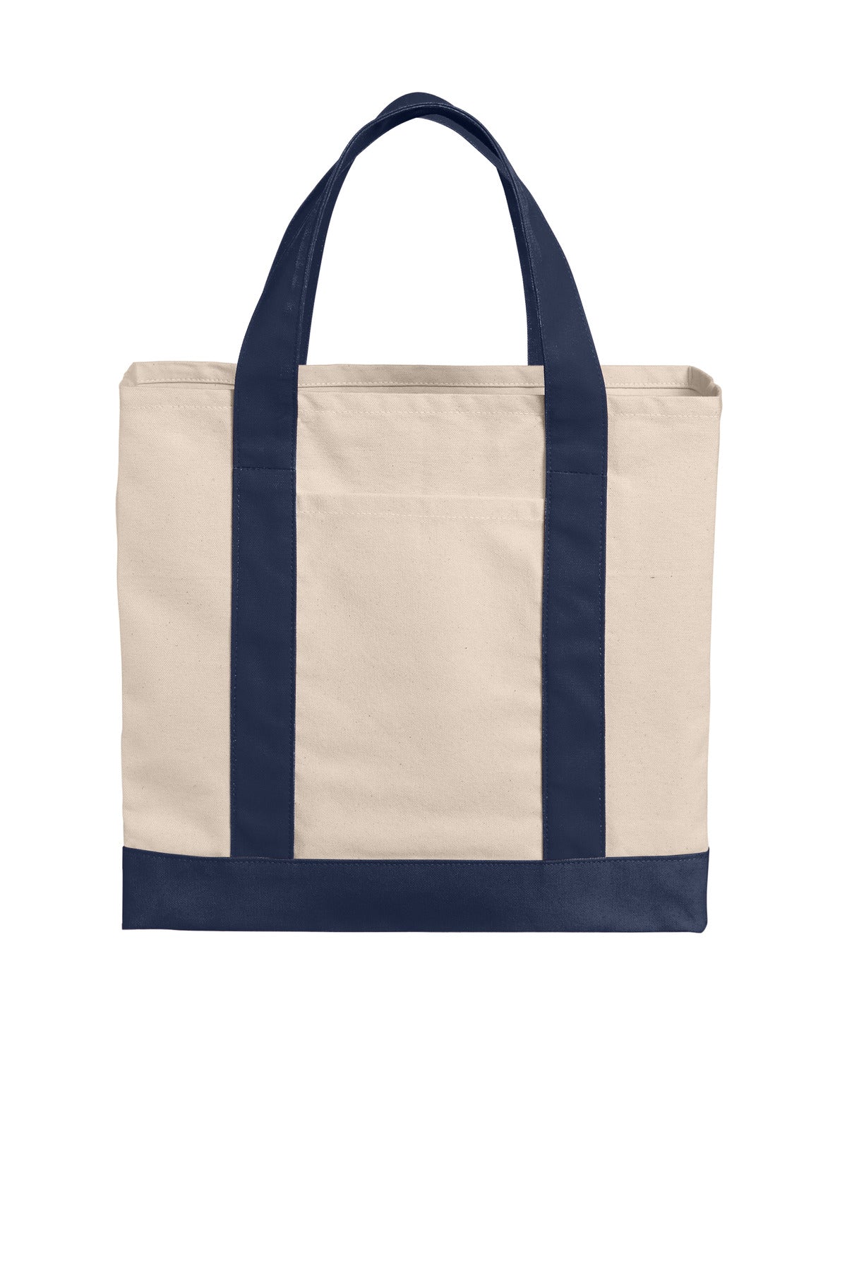 Port Authority Cotton Canvas Two-Tone Tote BG429 - Natural/ River Blue Navy