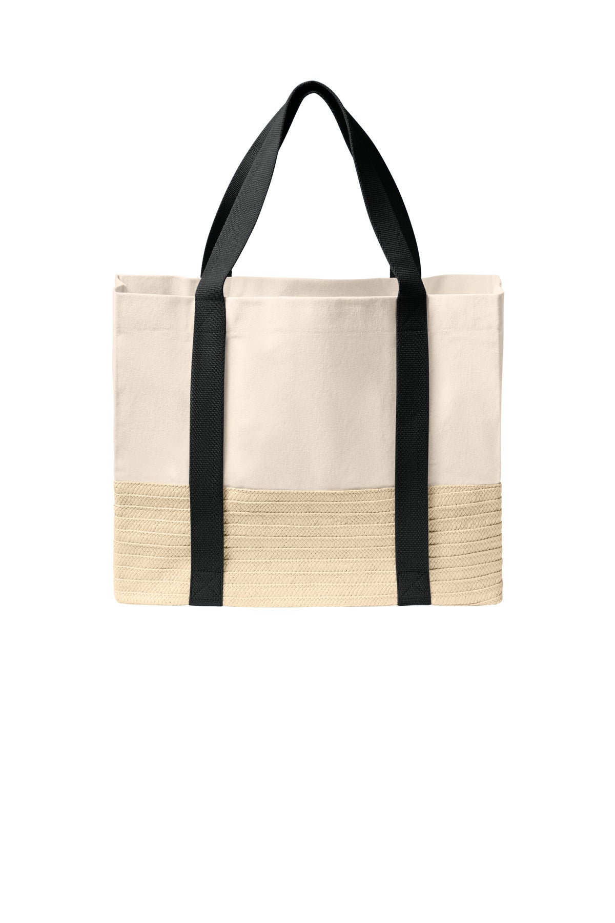 Port Authority Straw Market Tote BG450 - Deep Black