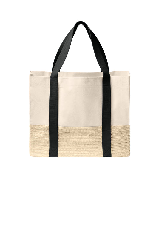 Port Authority Straw Market Tote BG450 - Deep Black