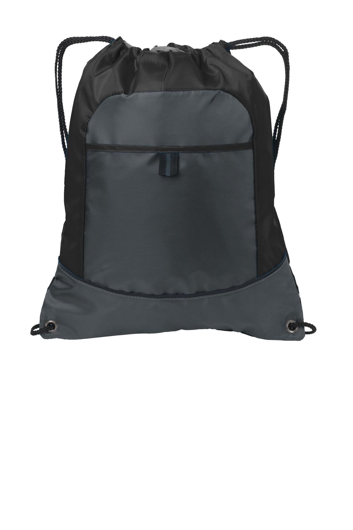 Port Authority Pocket Cinch Pack. BG611 - Black/ Deep Smoke