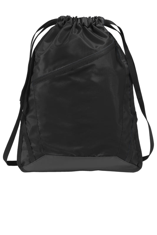 Port Authority Zip-It Cinch Pack. BG616 - Black/ Black