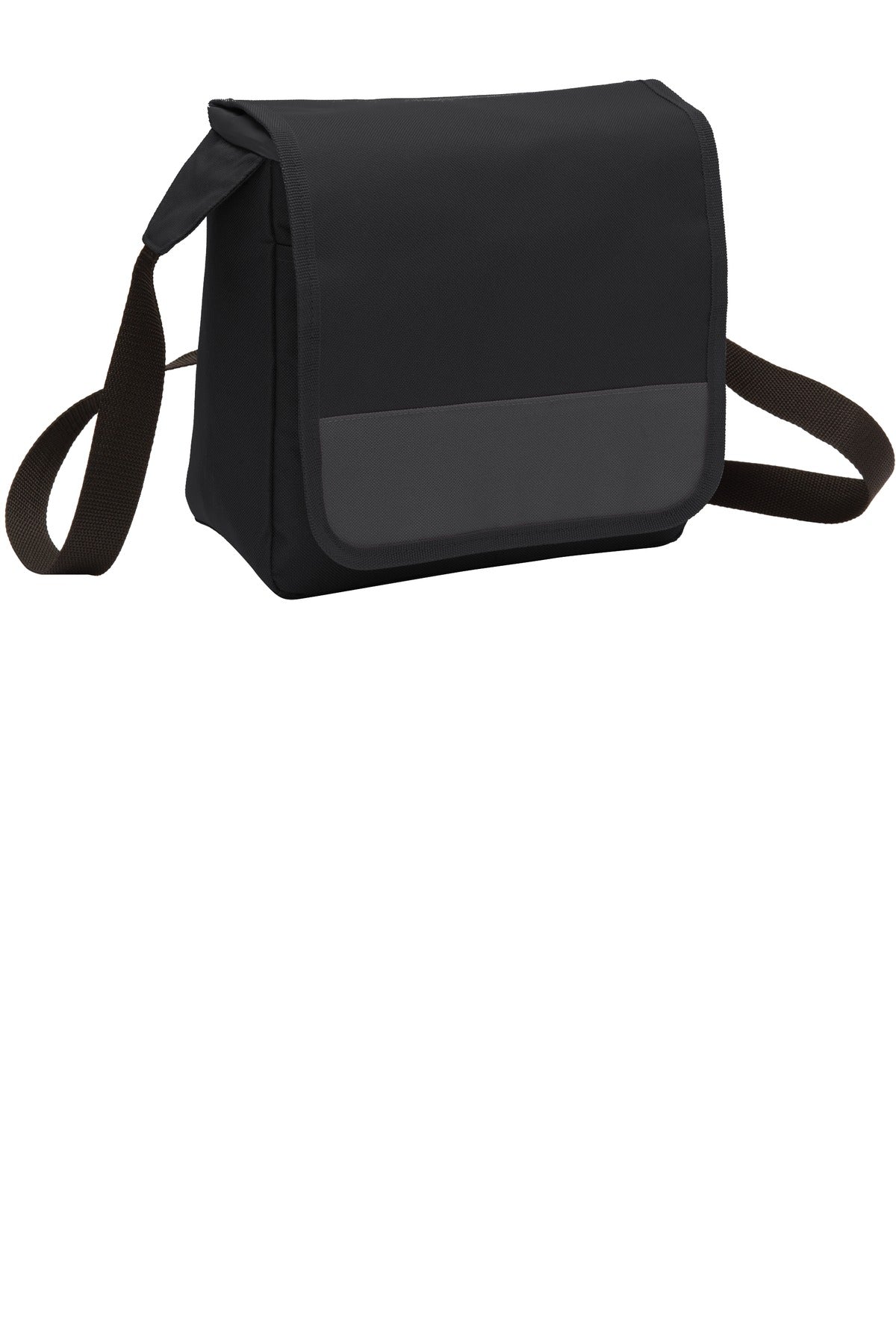 Port Authority Lunch Cooler Messenger. BG753 - Black/ Dark Charcoal