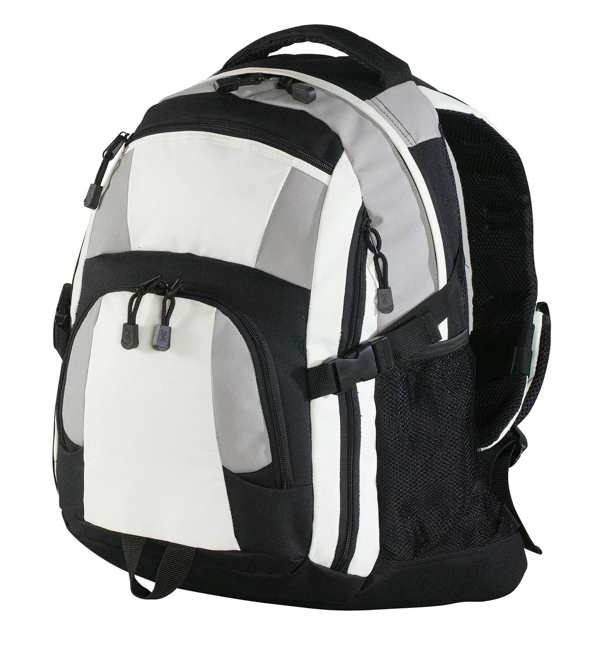 Port Authority Urban Backpack. BG77 - Black/ Light Grey/ Stone