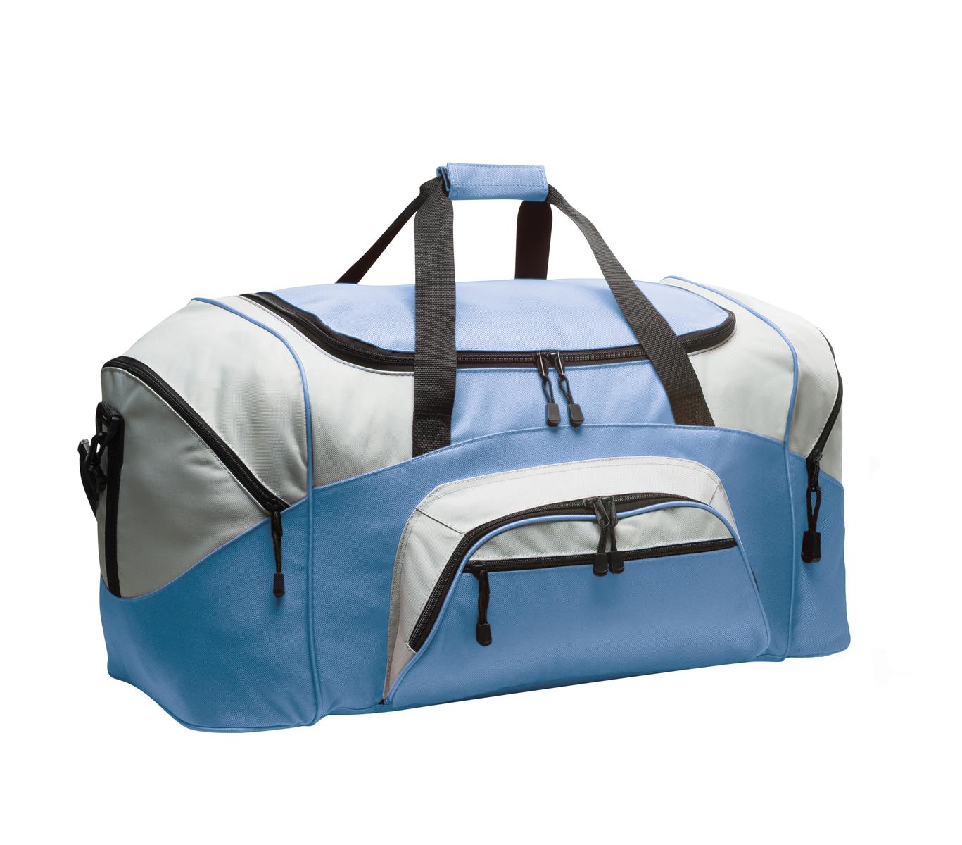 Port Authority - Standard Colorblock Sport Duffel.  BG99 - Carolina Blue/ Grey