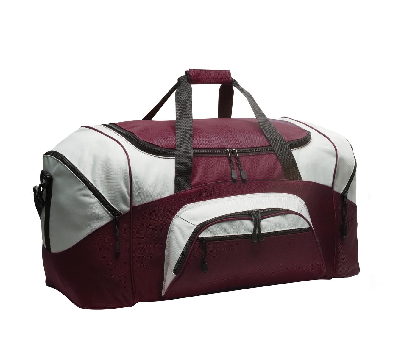 Port Authority - Standard Colorblock Sport Duffel.  BG99 - Maroon/ Grey