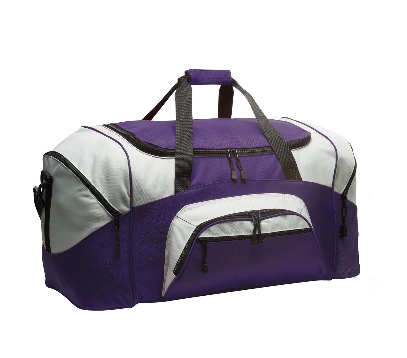 Port Authority - Standard Colorblock Sport Duffel.  BG99 - Purple/ Grey