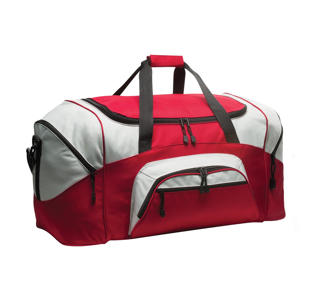 Port Authority - Standard Colorblock Sport Duffel.  BG99 - Red/ Grey
