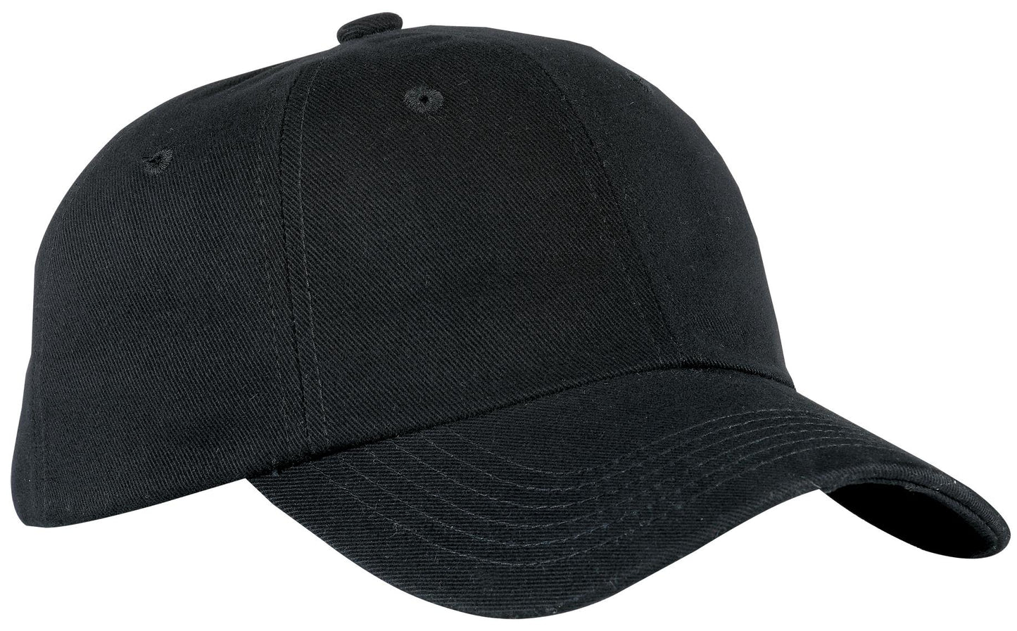 Port Authority Unstructured Brushed Twill Cap.  BTU - Black