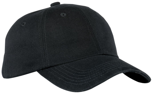 Port Authority Unstructured Brushed Twill Cap.  BTU - Black