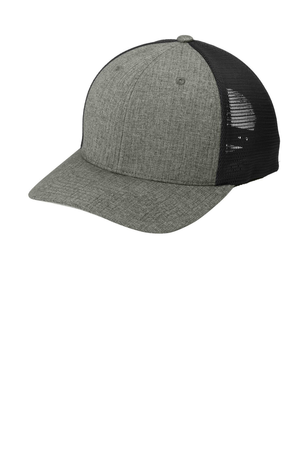 Port Authority Flexfit 110 Mesh Cap C110 - Heather Graphite/ Black