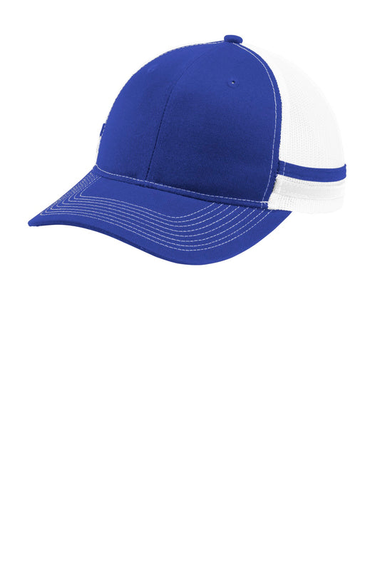 Port Authority  Two-Stripe Snapback Trucker Cap. C113 - Patriot Blue/ Patriot Blue/ White