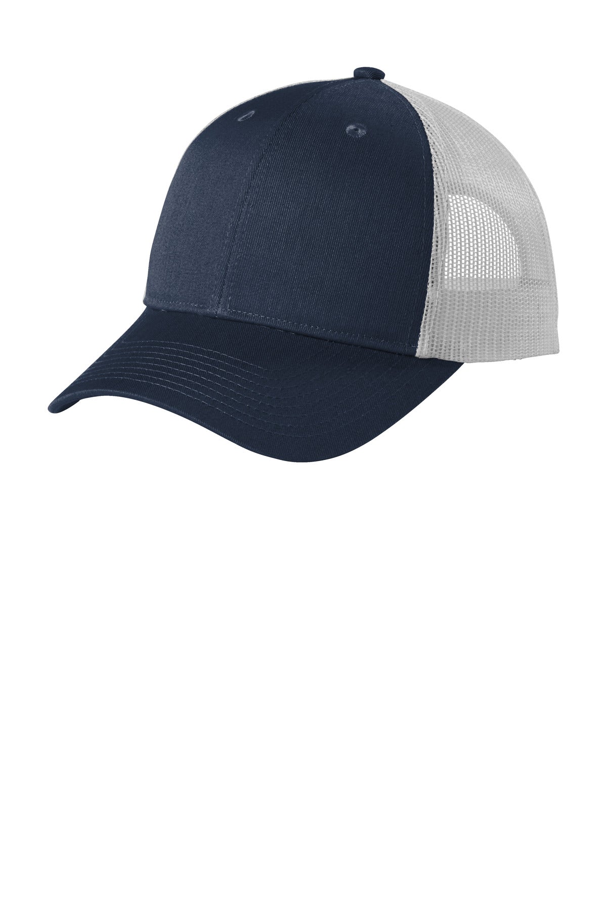 Port Authority  Low-Profile Snapback Trucker Cap C402LP - Dress Blue Navy Heather/ Silver Mist