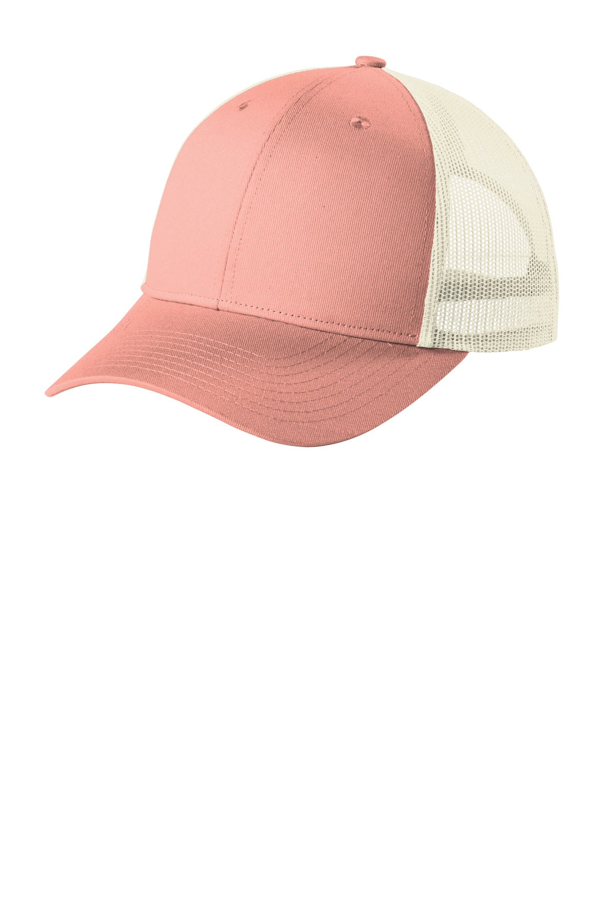 Port Authority  Low-Profile Snapback Trucker Cap C402LP - Soft Coral/ Ecru