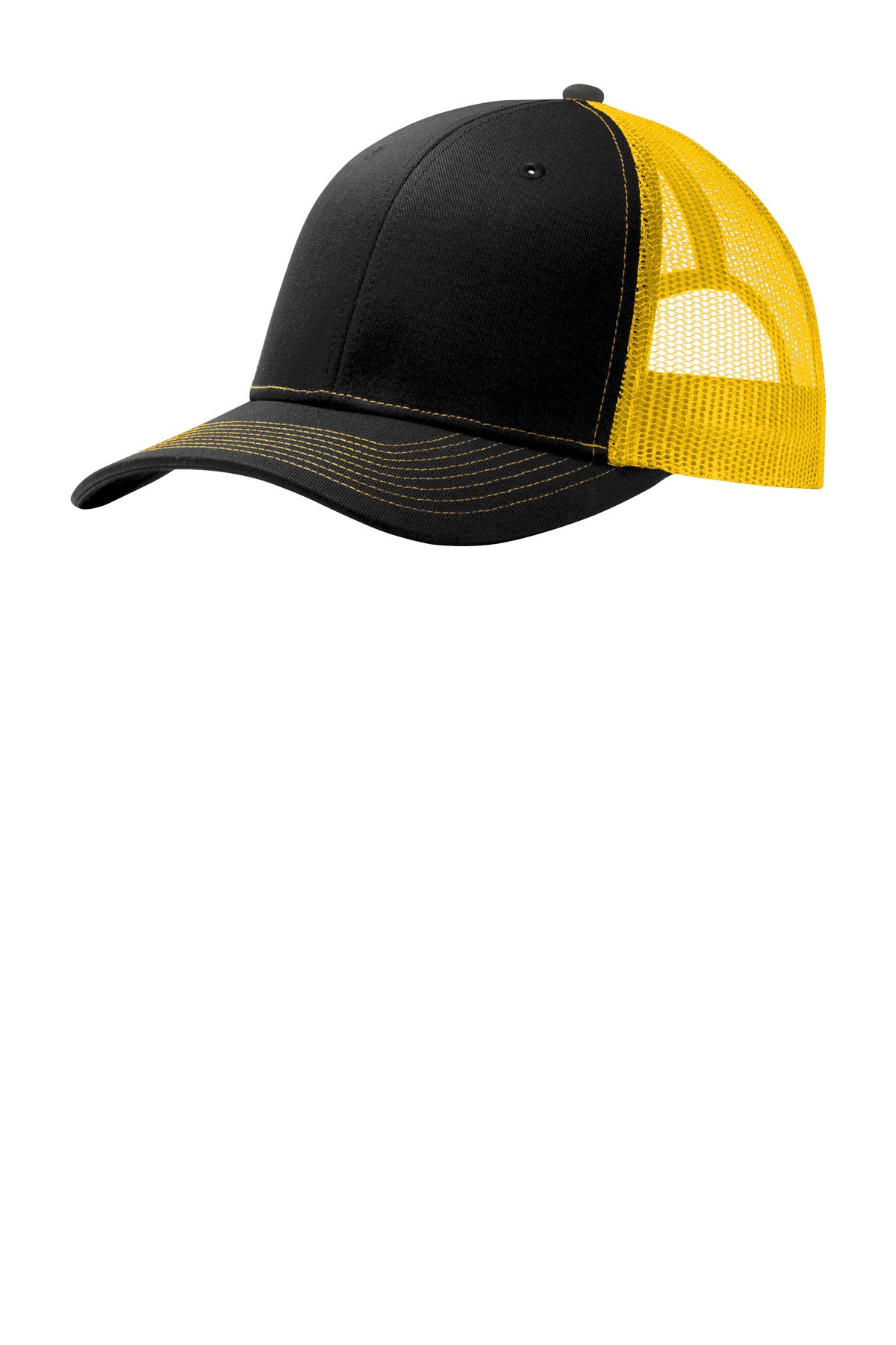 Port Authority Snapback Trucker Cap. C402 - Black/ Gold