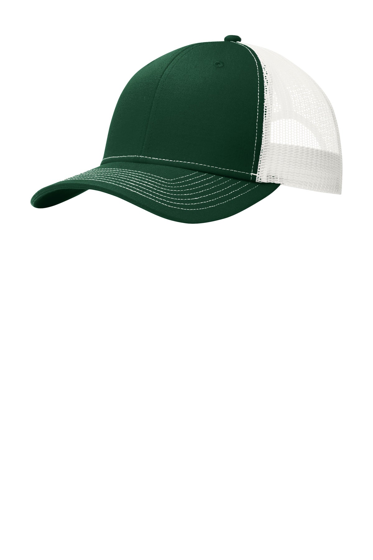 Port Authority Snapback Trucker Cap. C402 - Dark Green/ White