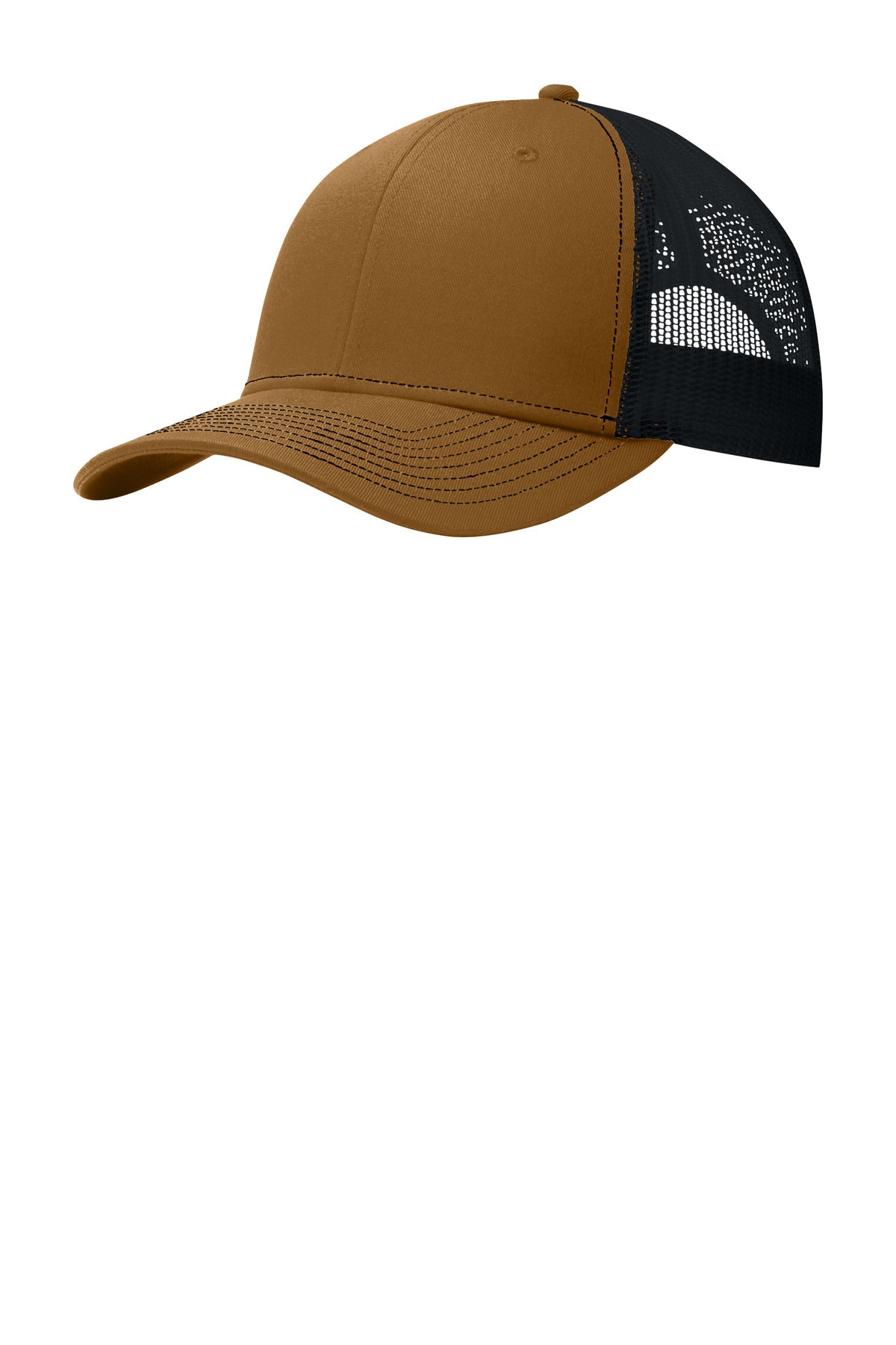 Port Authority Snapback Trucker Cap. C402 - Duck Brown/ Black