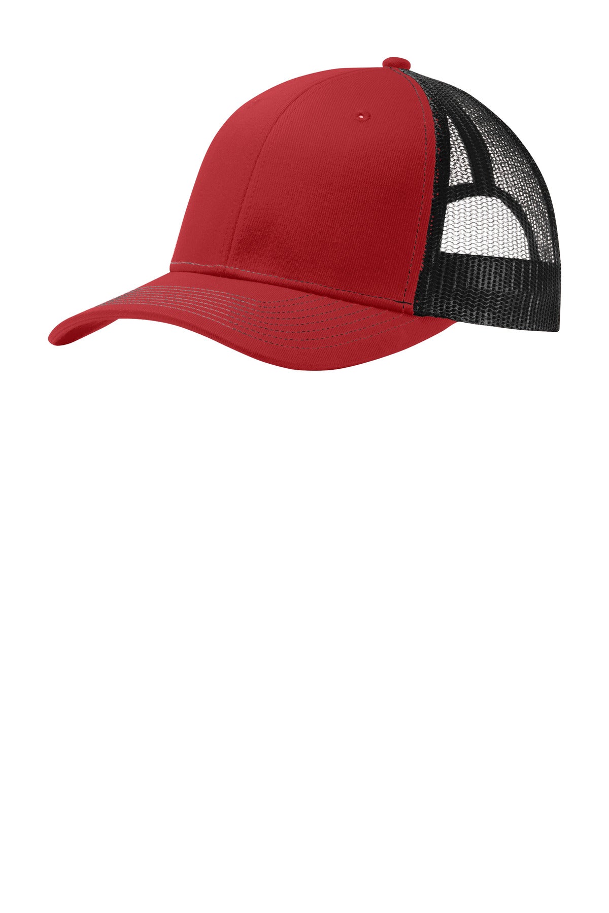 Port Authority Snapback Trucker Cap. C402 - Flame Red/ Black