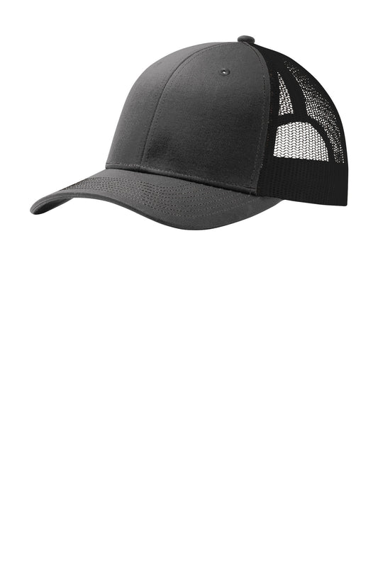 Port Authority Snapback Trucker Cap. C402 - Grey Steel/ Black