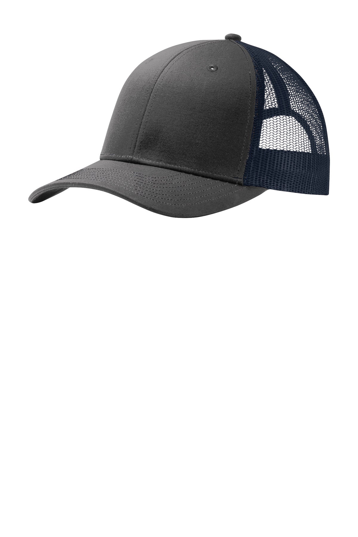 Port Authority Snapback Trucker Cap. C402 - Grey Steel/ True Navy