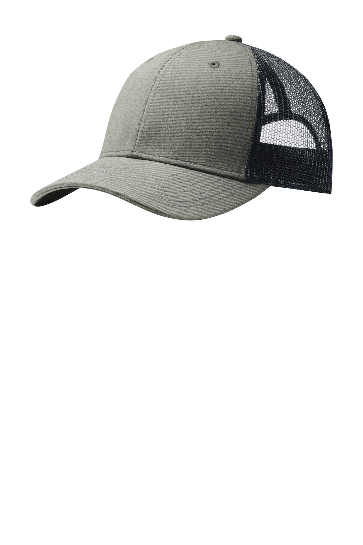 Port Authority Snapback Trucker Cap. C402 - Heather Grey/ Rich Navy