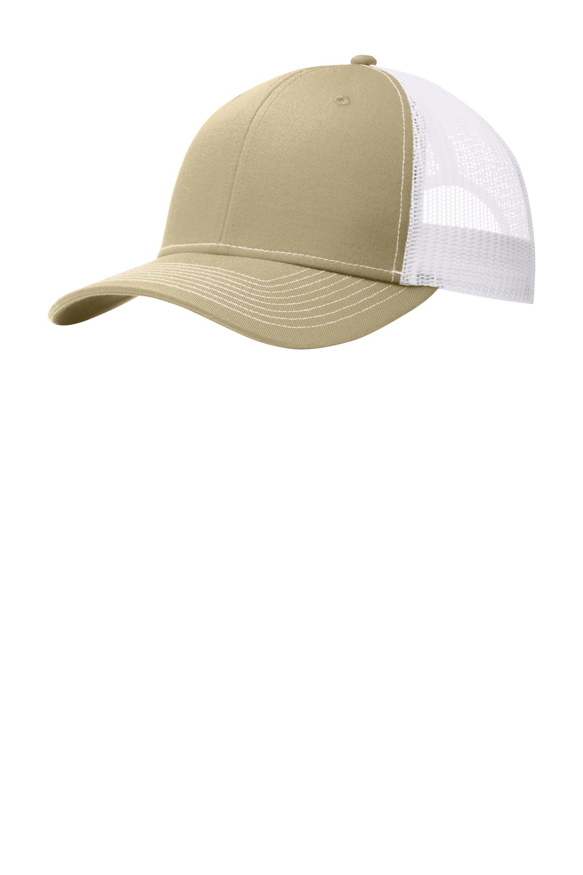 Port Authority Snapback Trucker Cap. C402 - Light Khaki/ White