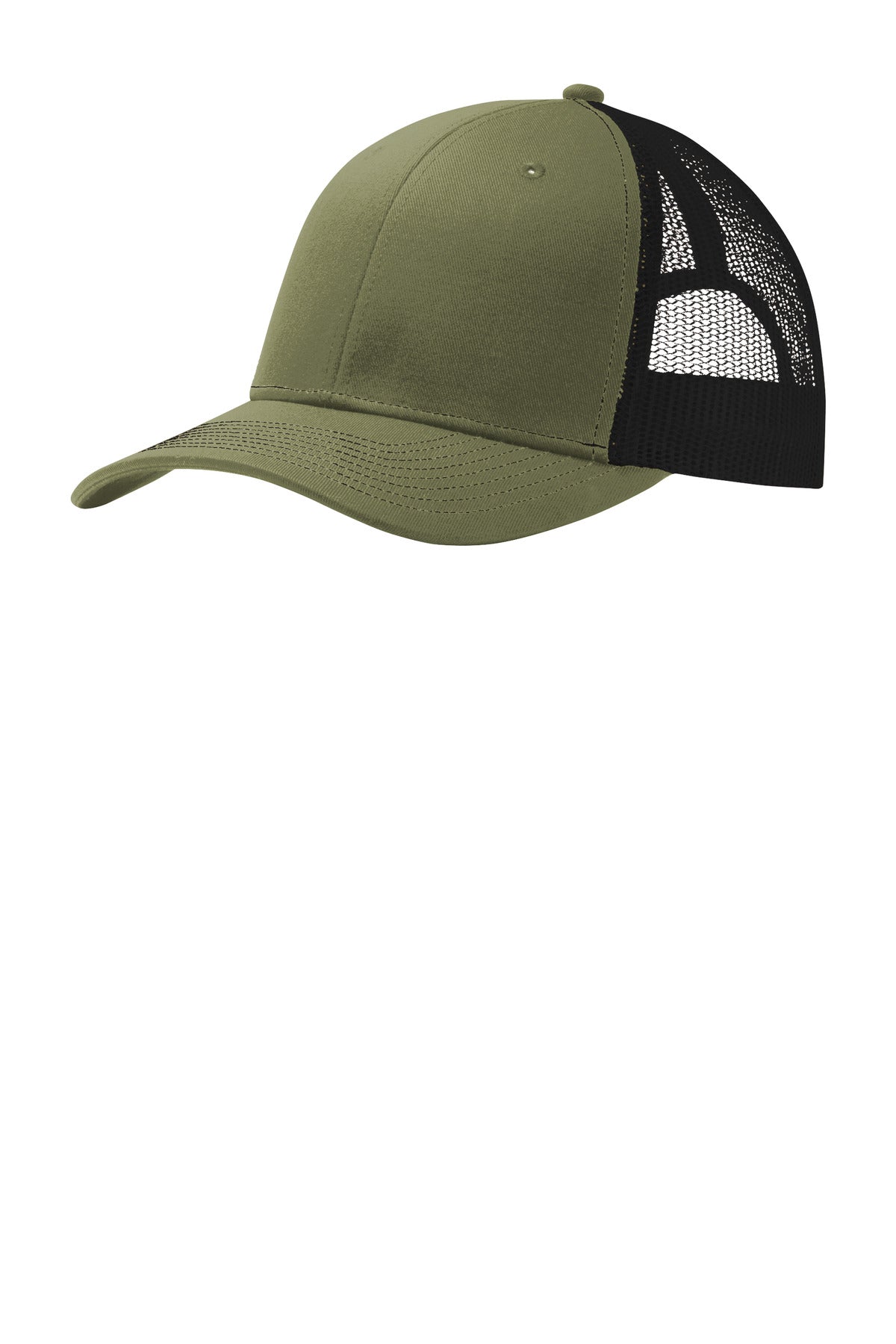 Port Authority Snapback Trucker Cap. C402 - Olive Drab Green/ Black