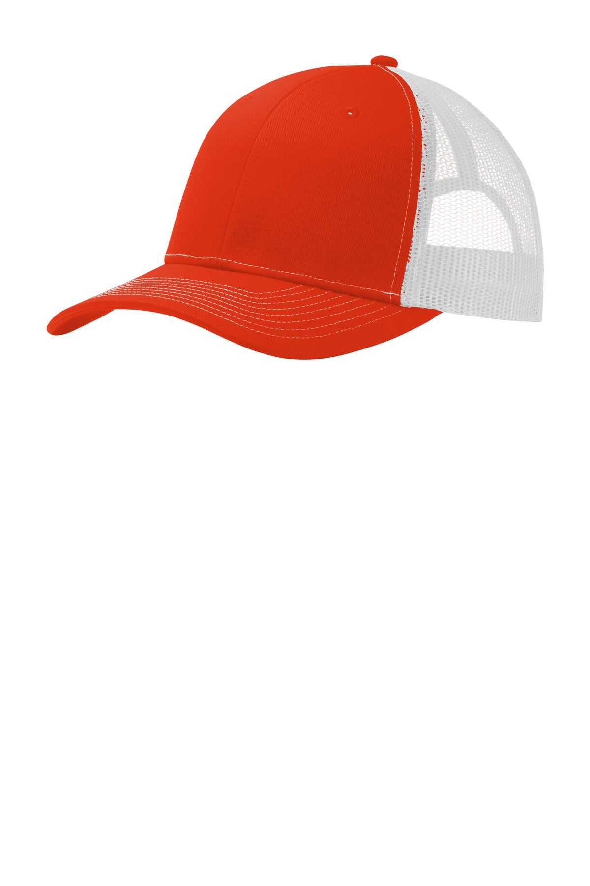 Port Authority Snapback Trucker Cap. C402 - Orange/ White