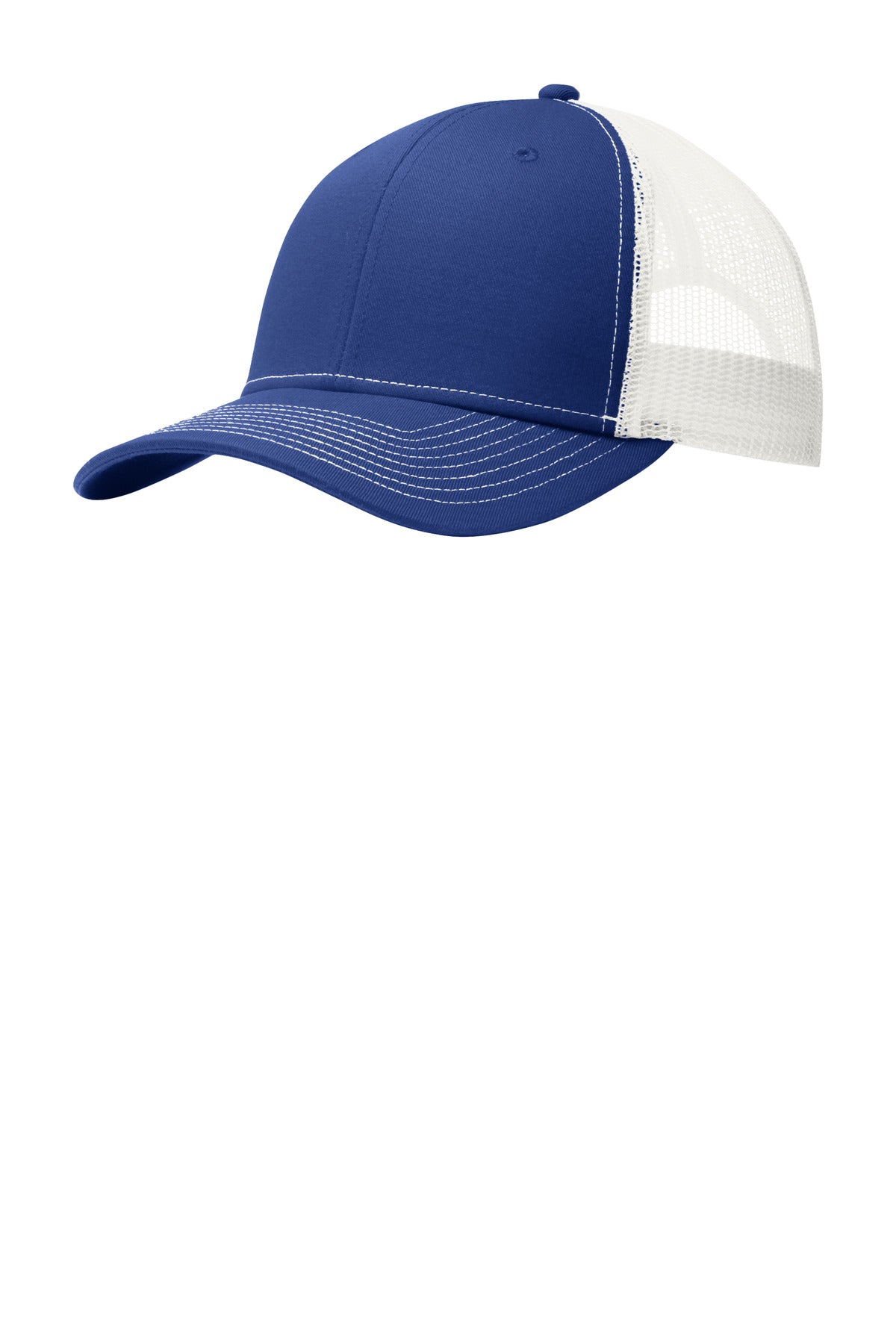 Port Authority Snapback Trucker Cap. C402 - Patriot Blue/ White