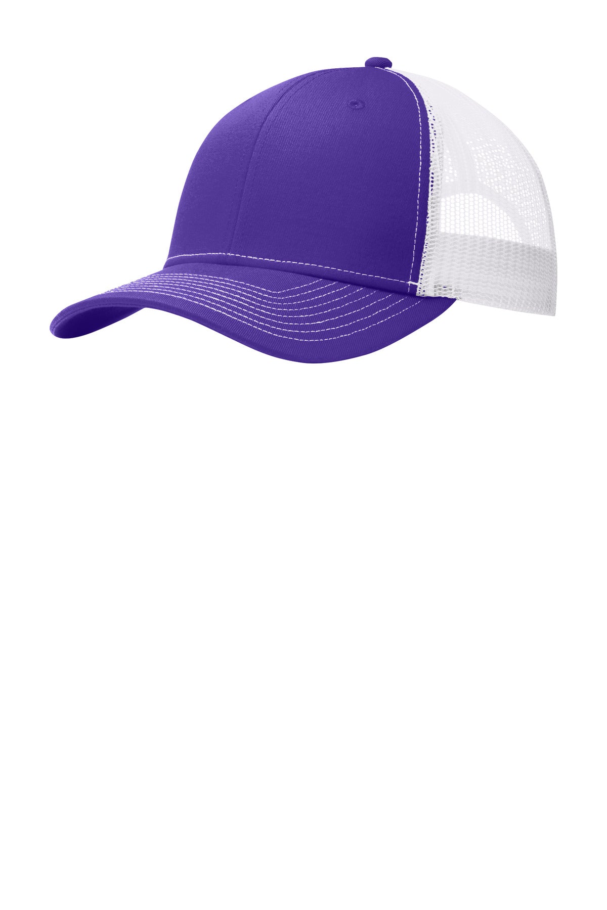 Port Authority Snapback Trucker Cap. C402 - Purple/ White
