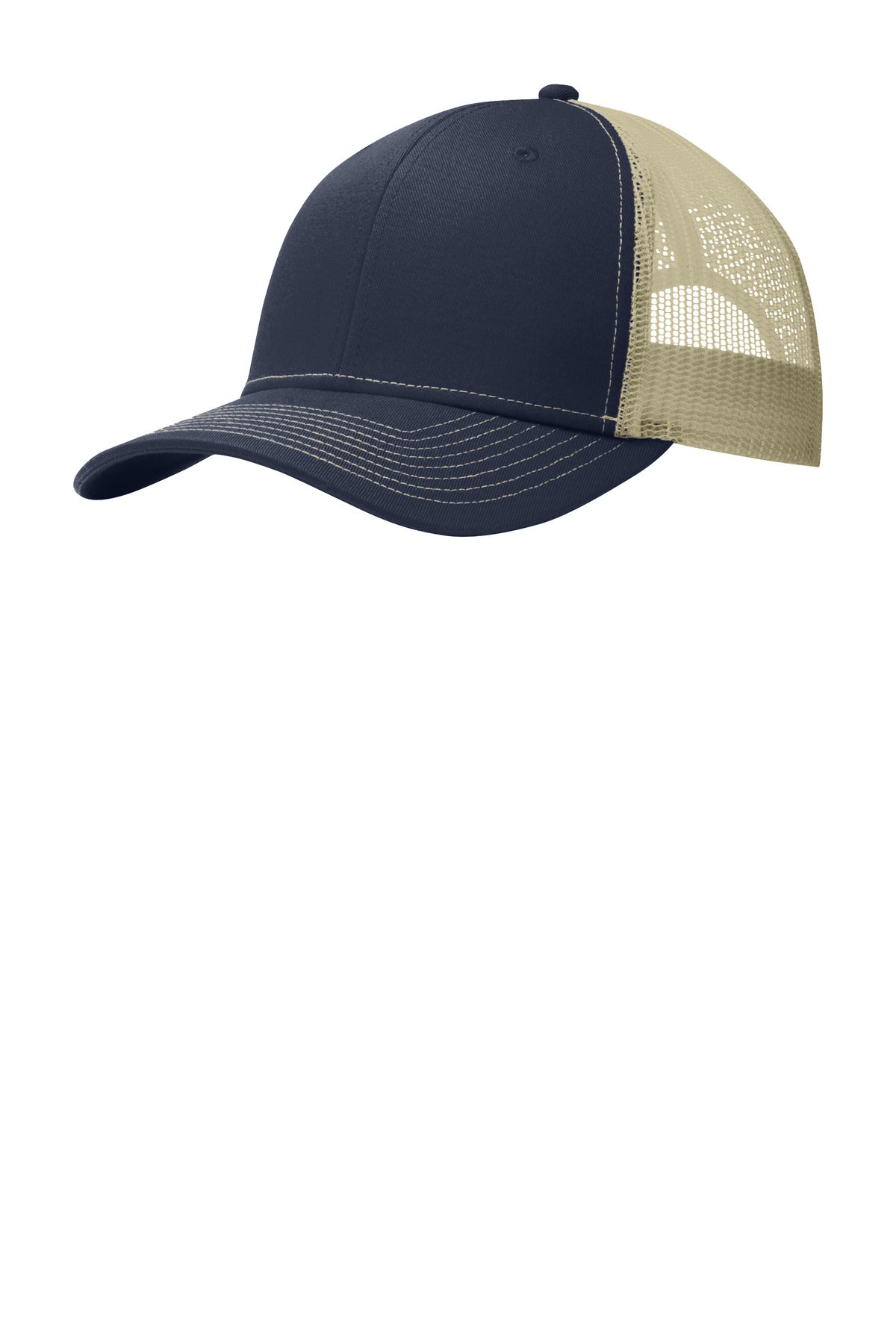 Port Authority Snapback Trucker Cap. C402 - Rich Navy/ True Khaki