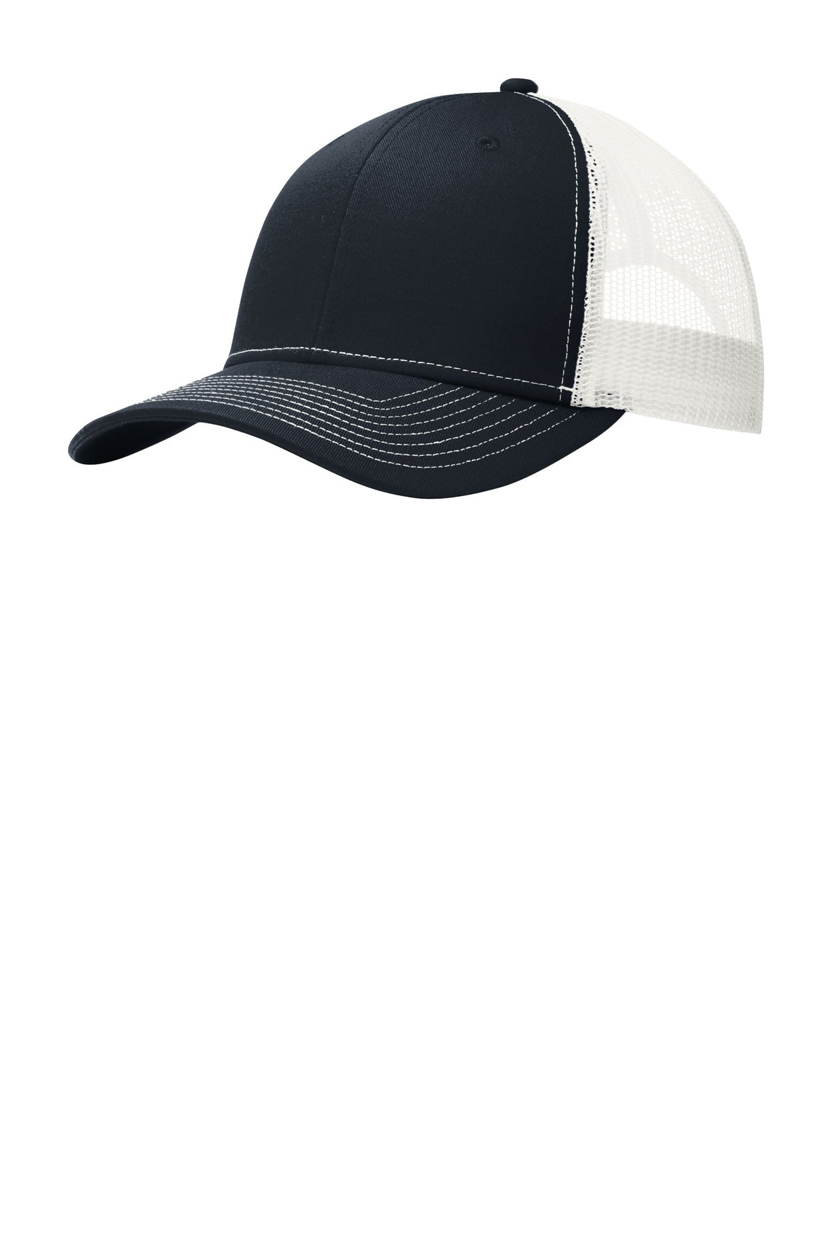 Port Authority Snapback Trucker Cap. C402 - Rich Navy/ White