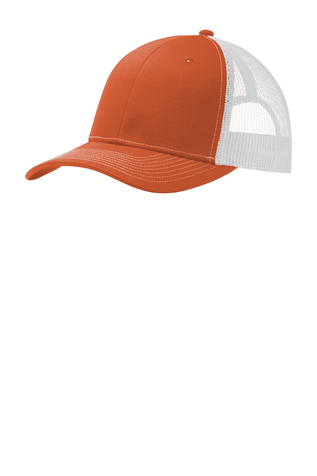 Port Authority Snapback Trucker Cap. C402 - Texas Orange/ White