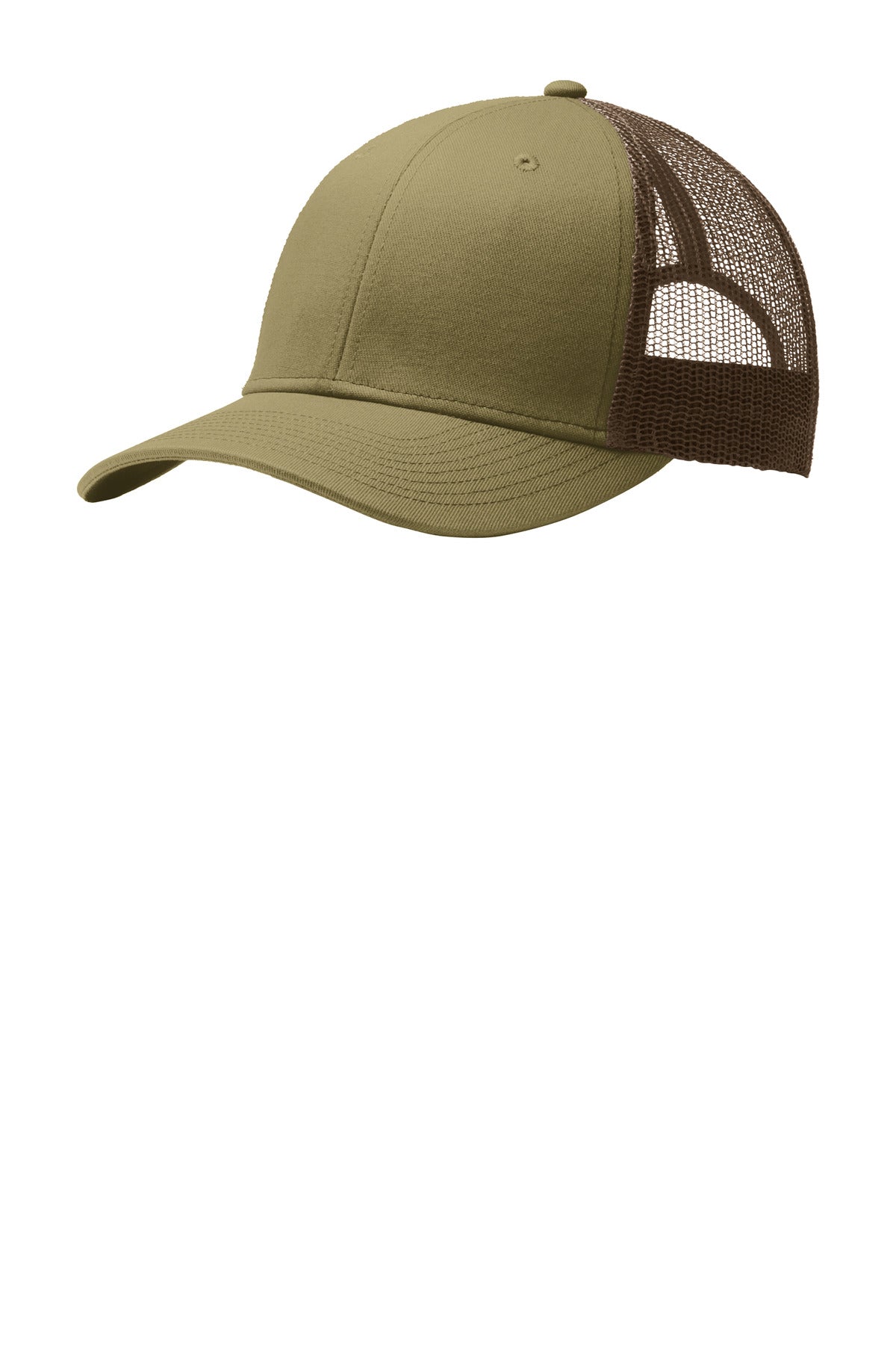 Port Authority Snapback Trucker Cap. C402 - True Khaki/ Coffee
