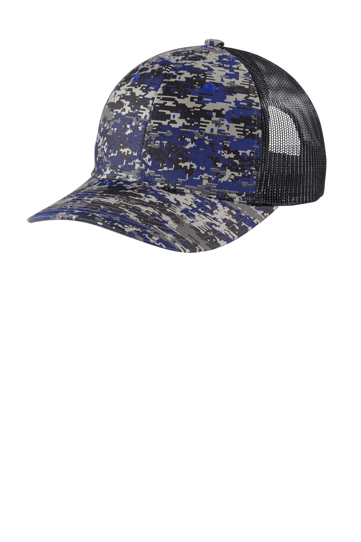 Port Authority  Digi Camo Snapback Trucker Cap C404 - Patriot Blue Digi/ Grey Steel