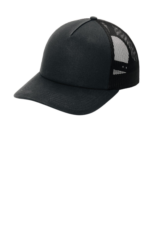 Port Authority Low-Profile Snapback 5-Panel Trucker Cap C405LP - Black/ Black