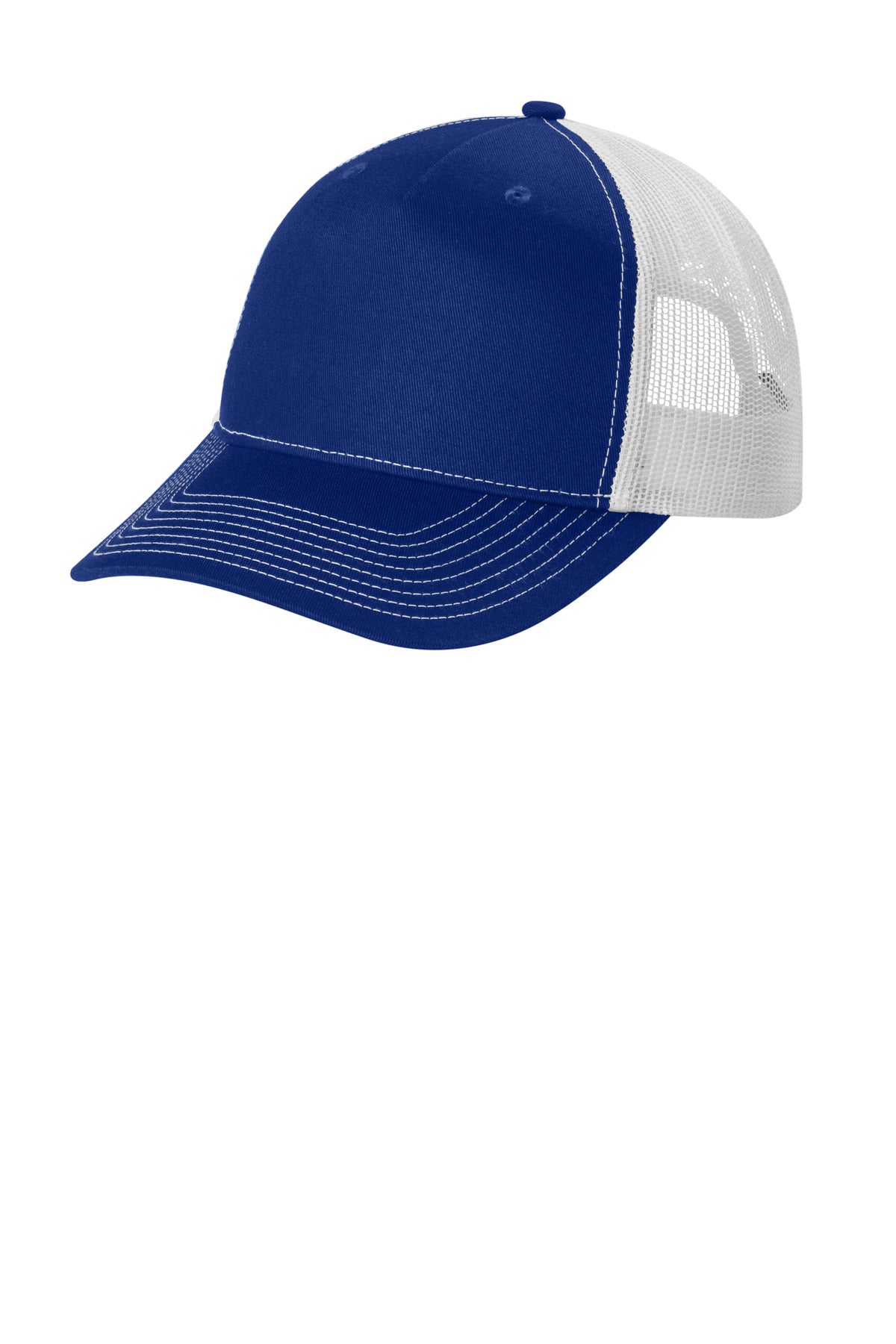 Port Authority Snapback Five-Panel Trucker Cap C405 - Patriot Blue/ White