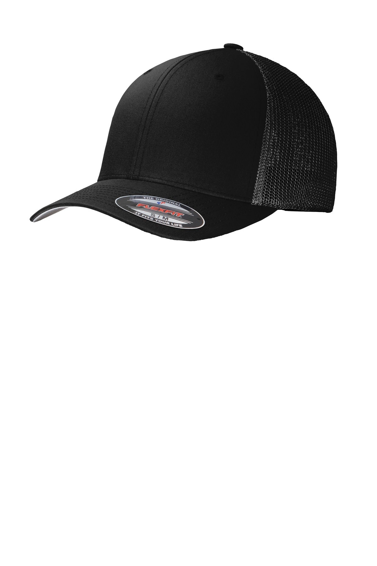 Port Authority Flexfit Mesh Back Cap. C812 - Black/ Black