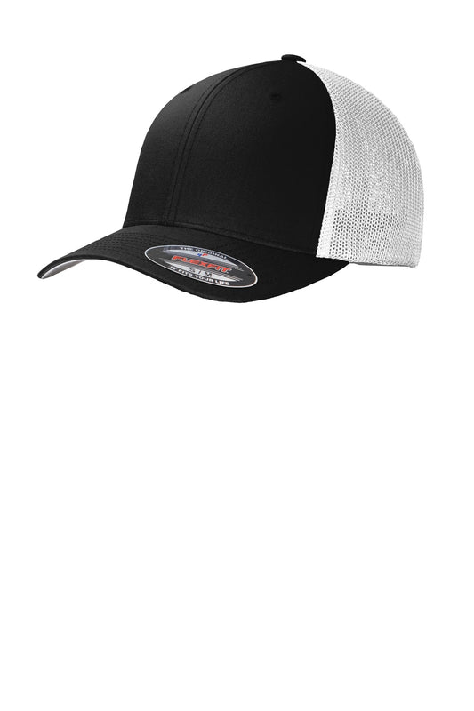 Port Authority Flexfit Mesh Back Cap. C812 - Black/ White