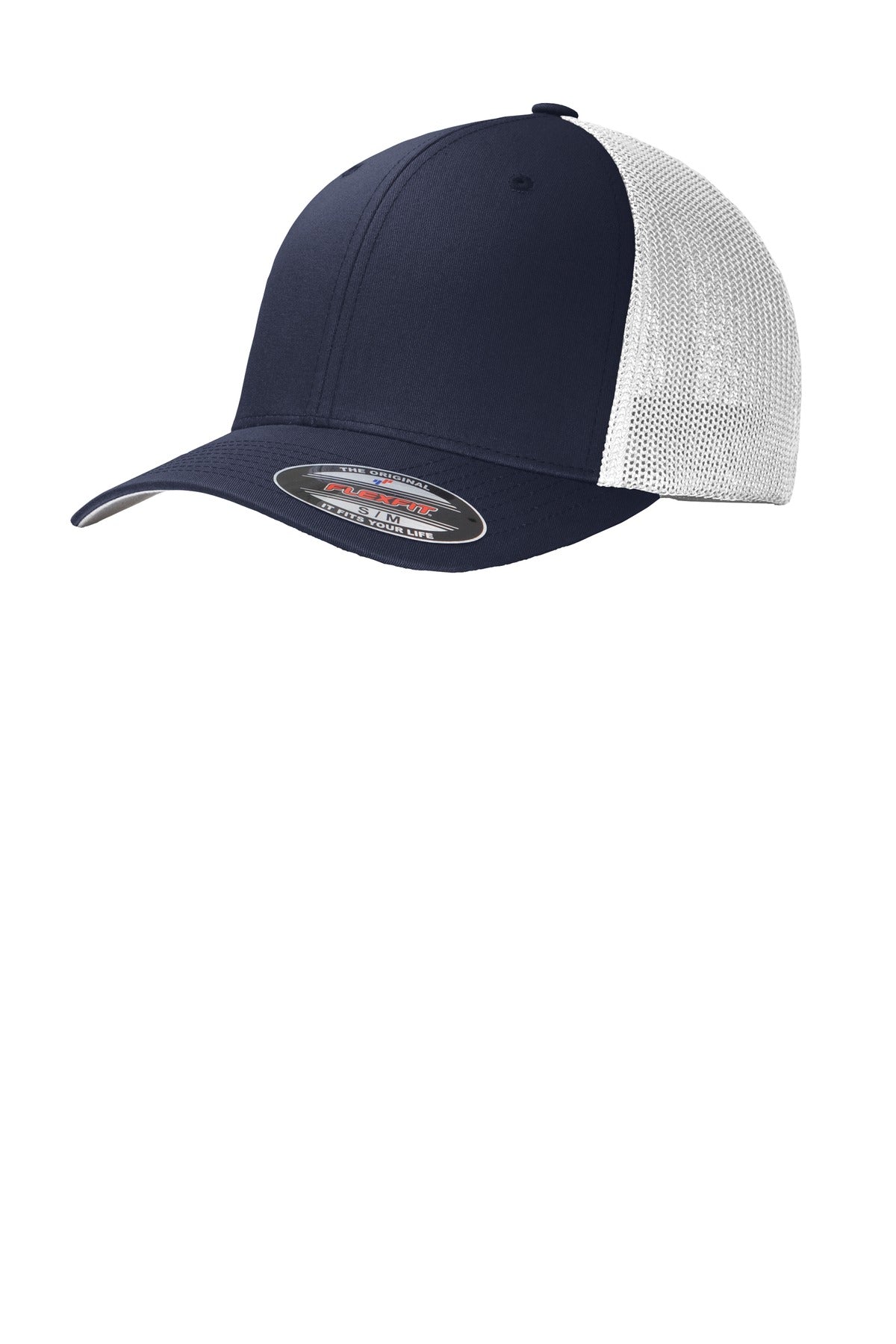 Port Authority Flexfit Mesh Back Cap. C812 - True Navy/ White