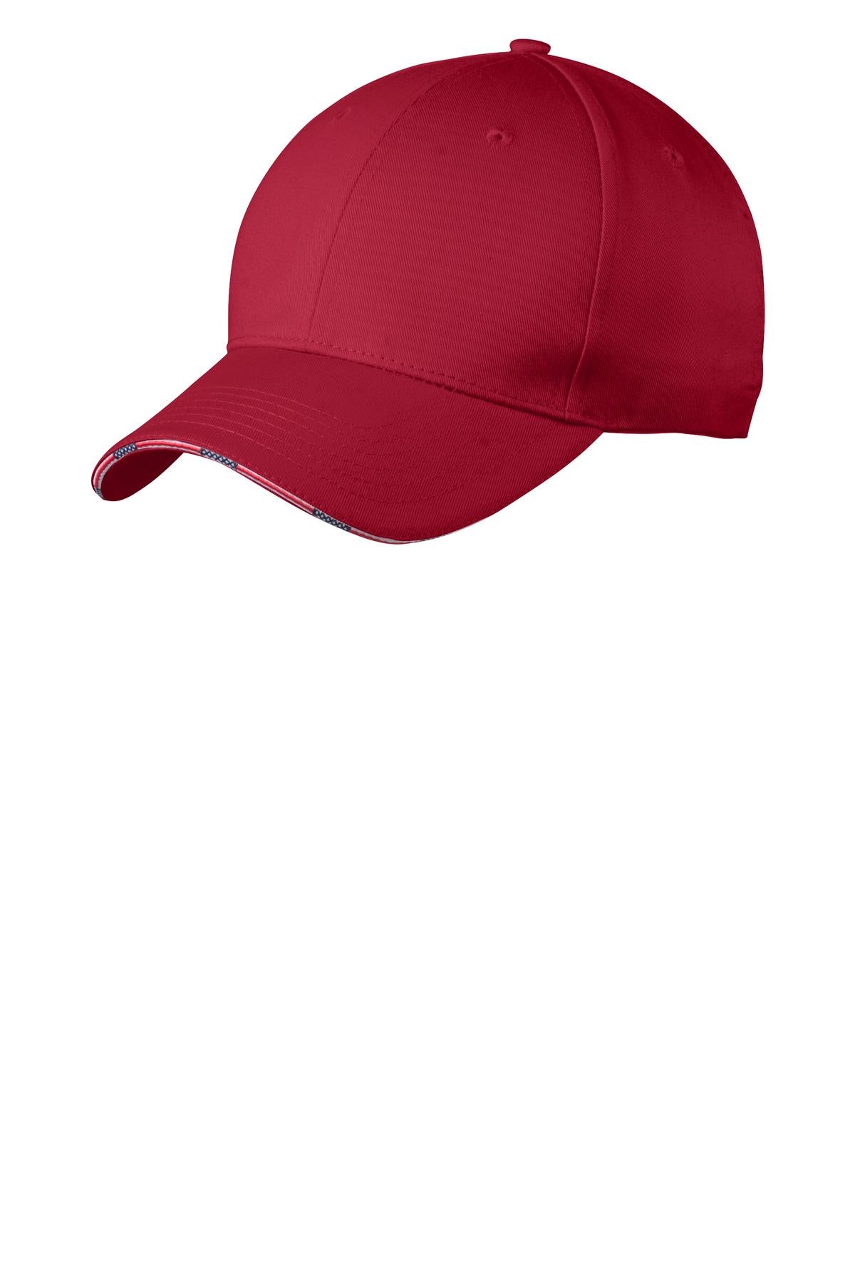 Port Authority Americana Flag Sandwich Cap. C829 - Deep Red