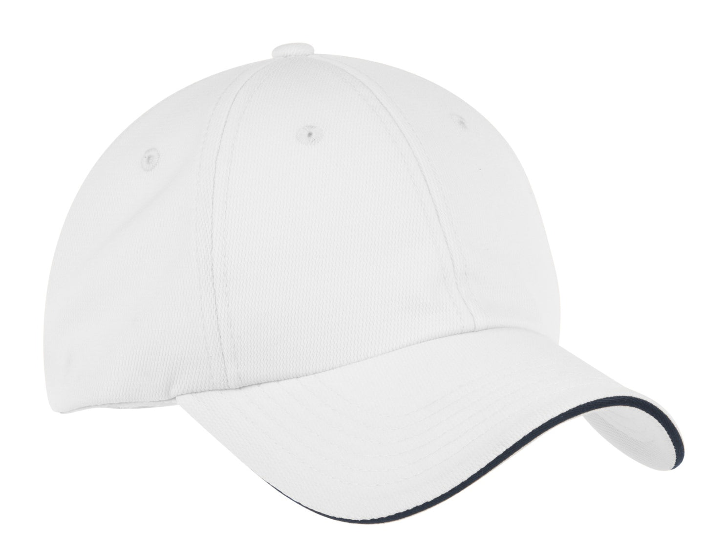 Port Authority Dry Zone Cap.  C838 - White/ Classic Navy