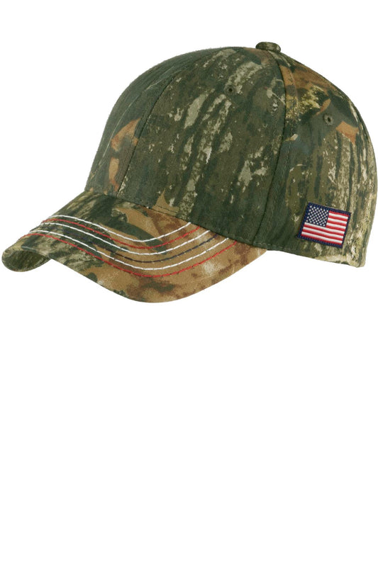 Port Authority Americana Contrast Stitch Camouflage Cap. C909 - Mossy Oak New Break-Up