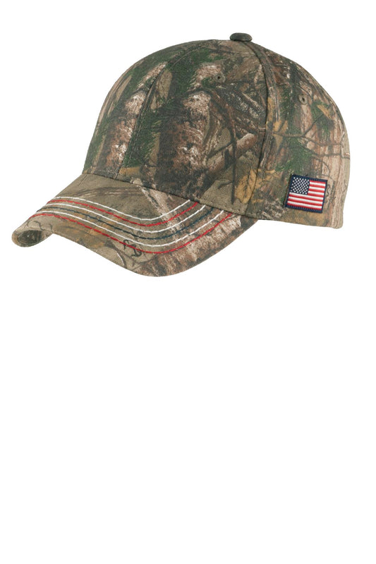 Port Authority Americana Contrast Stitch Camouflage Cap. C909 - Realtree Xtra