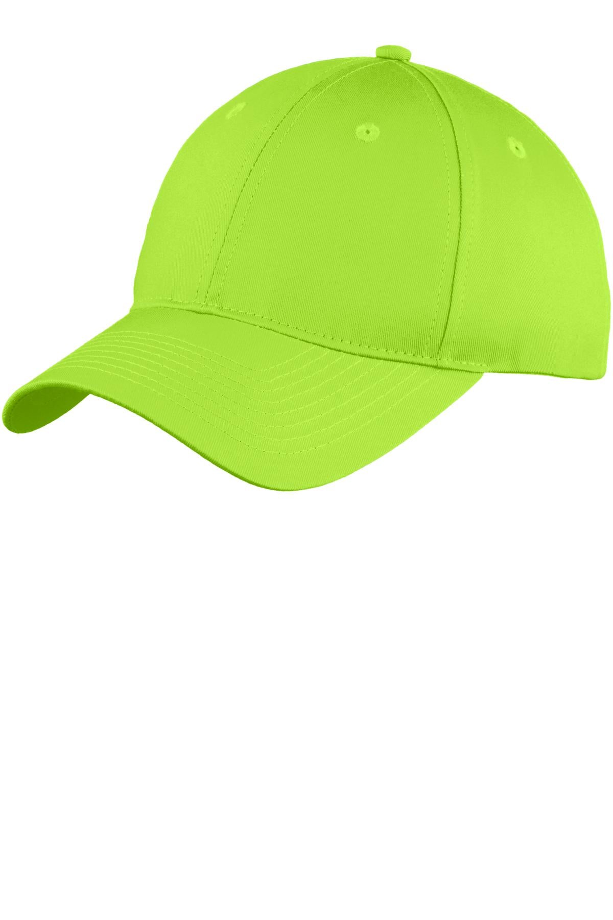 Port Authority Six-Panel Unstructured Twill Cap. C914 - Lime