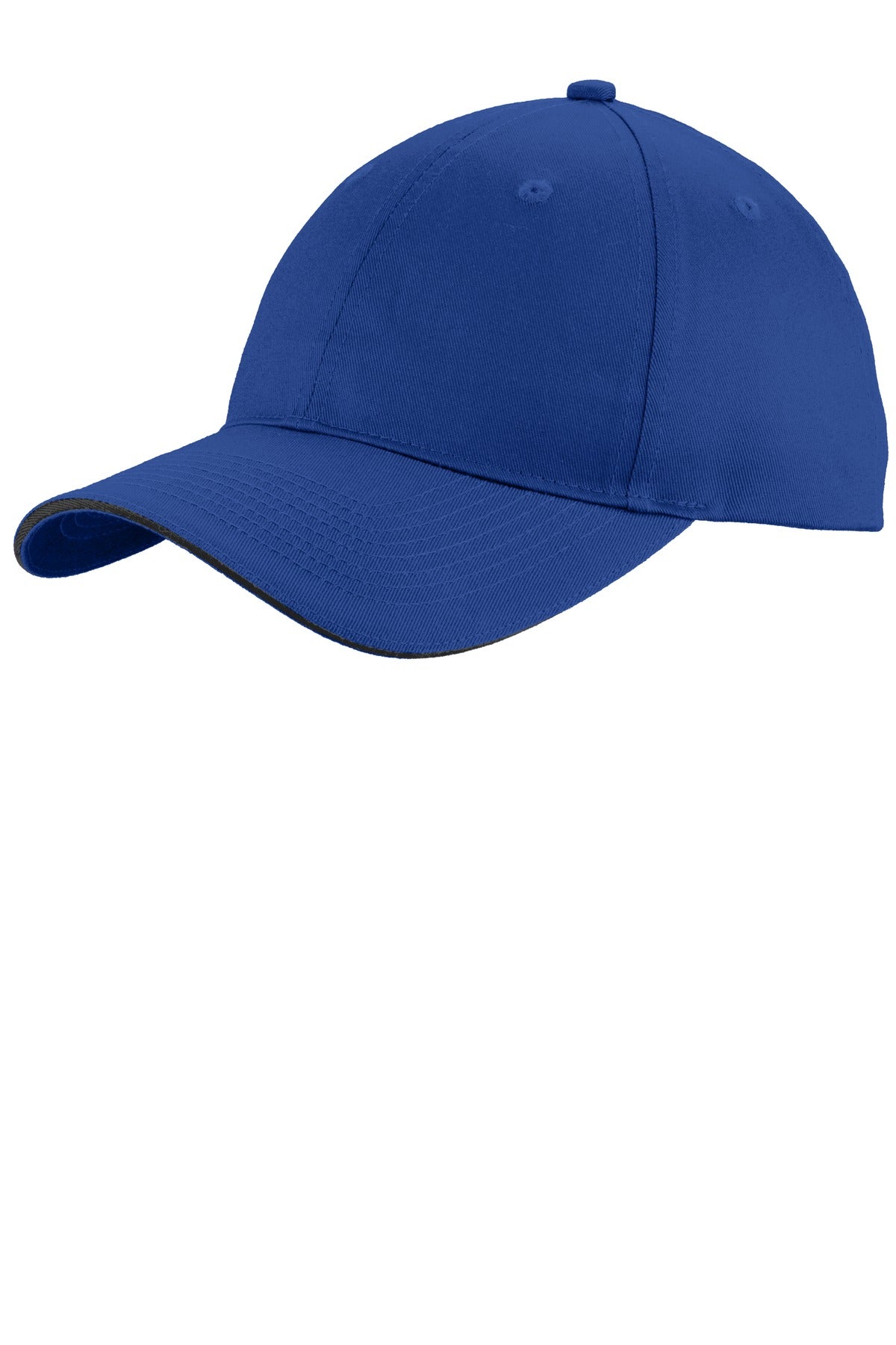 Port Authority Unstructured Sandwich Bill Cap. C919 - Royal/ Black