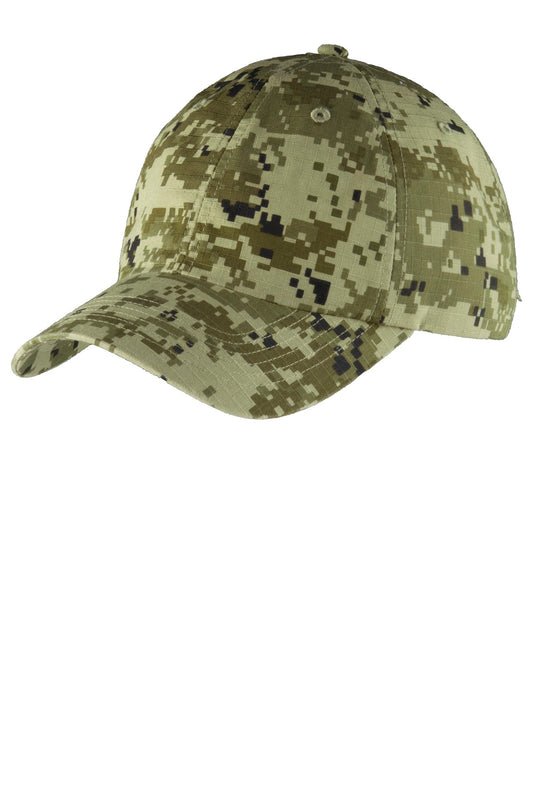 Port Authority Digital Ripstop Camouflage Cap. C925 - Green Camo