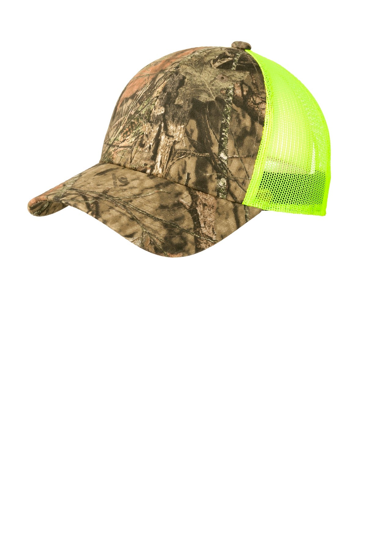 Port Authority Structured Camouflage Mesh Back Cap. C930 - Mossy Oak Break-Up Country/ Neon Yellow